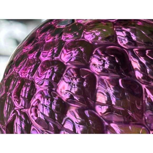 New Ornament Hand-Blown Glass Eye Studio Iridescent Purple Gold changeable Color - Picture 10 of 10